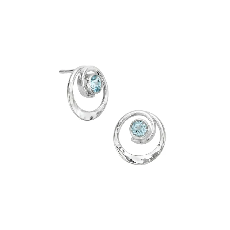 everyday hoop earrings for women-Posy Earrings with Blue Topaz