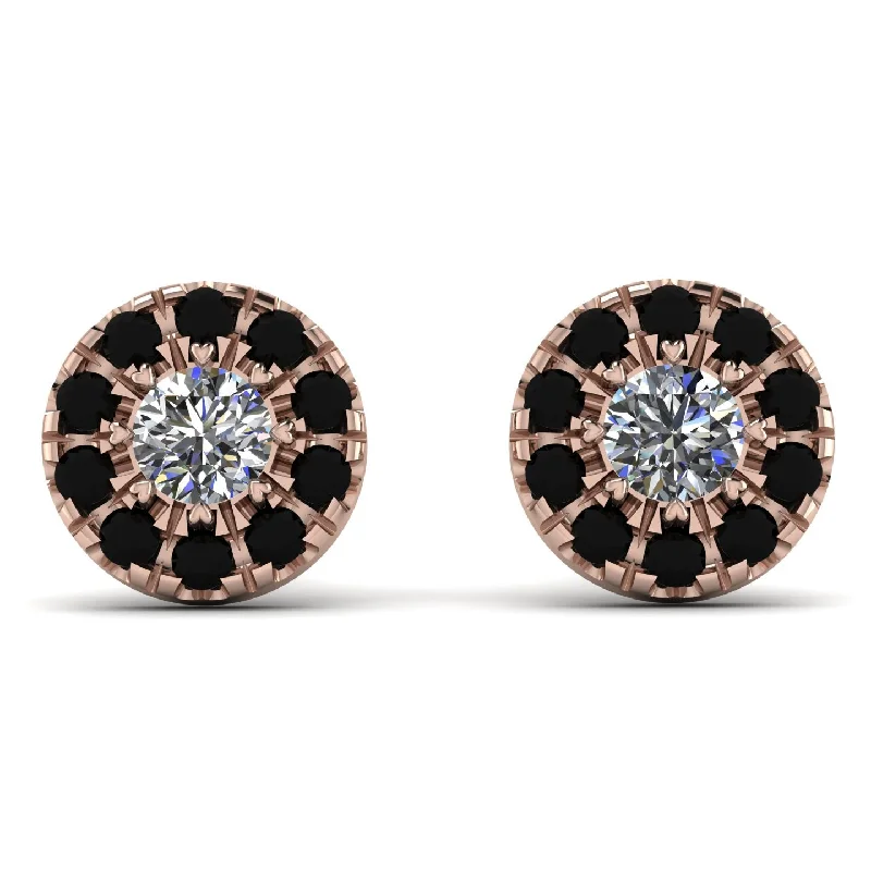 stylish chandelier earrings for women-Halo Diamond Earrings - Heaven No. 32