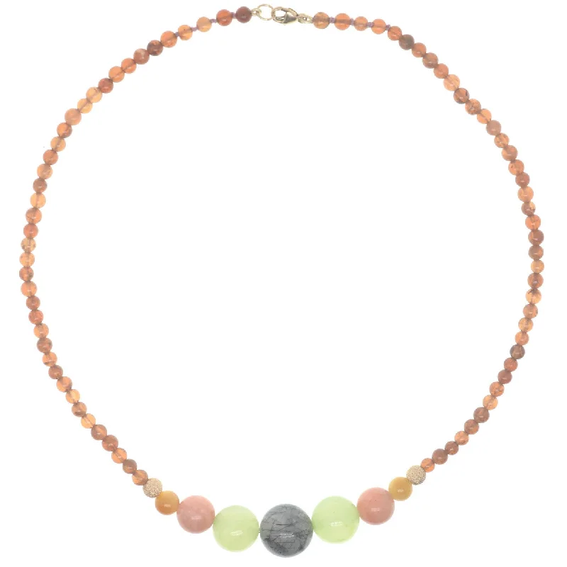 unique gold necklaces for women-Bubbles Necklace - Hessonite