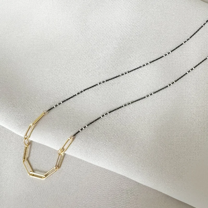 trendy necklaces for women-Link Mix Necklace