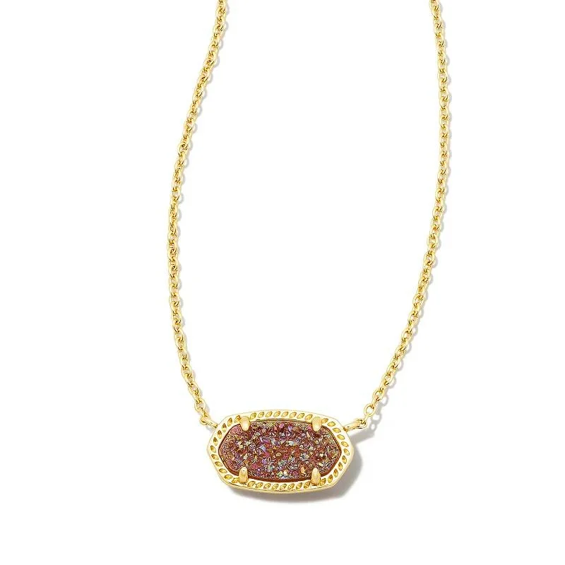 elegant statement necklaces for women-Kendra Scott | Elisa Gold Pendant Necklace in Spice Drusy