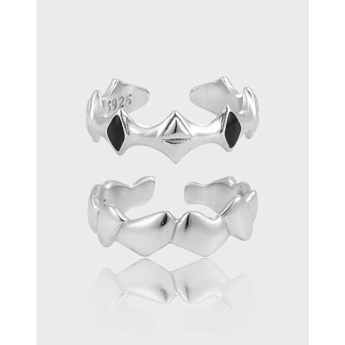 heart-shaped promise rings for women-Sterling Silver Simple Style Geometric Plating Open Rings