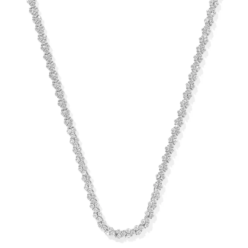 floral pendant necklaces for women-Kendra Scott | Emery Silver Tennis Necklace in White Crystal