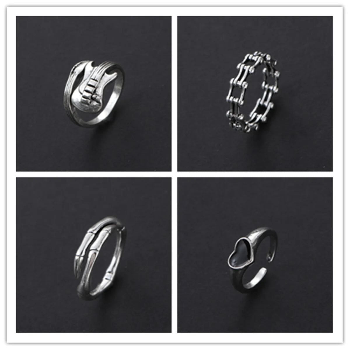 silver wedding bands for women-Wholesale Jewelry Cute Shiny Letter Alloy Asymmetrical Open Rings