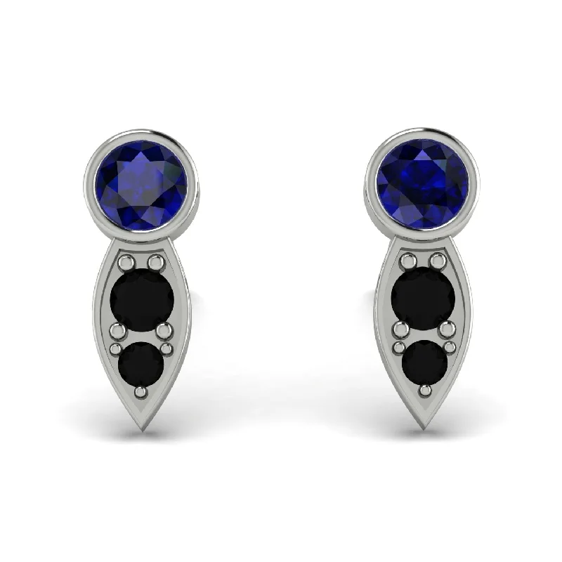 stunning gemstone earrings for women-Bezel Sapphire Earrings In Pear Shaped - Aniya No. 45