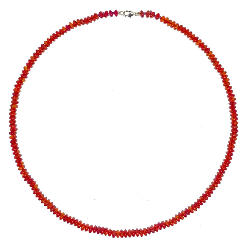 vintage coin necklaces for women-Beaded Mini Carnelian Necklace