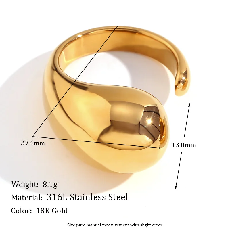 Big Water Dripper Opening Ring-Gold