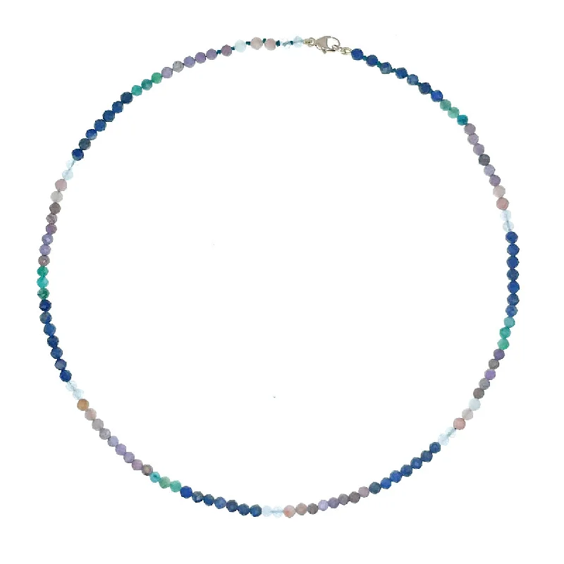 multi-layer chain necklaces for women-Rainbow Bright Necklace - Blueberries and Cream