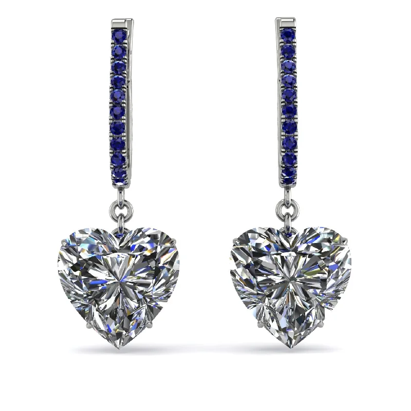 fashionable drop earrings for women-Heart Diamond Earrings - Noelle No. 63