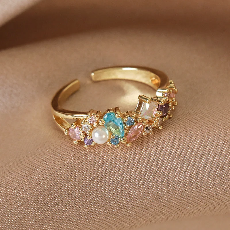 5# 24816a Pearl Blue Zirconium (Champagne Gold)