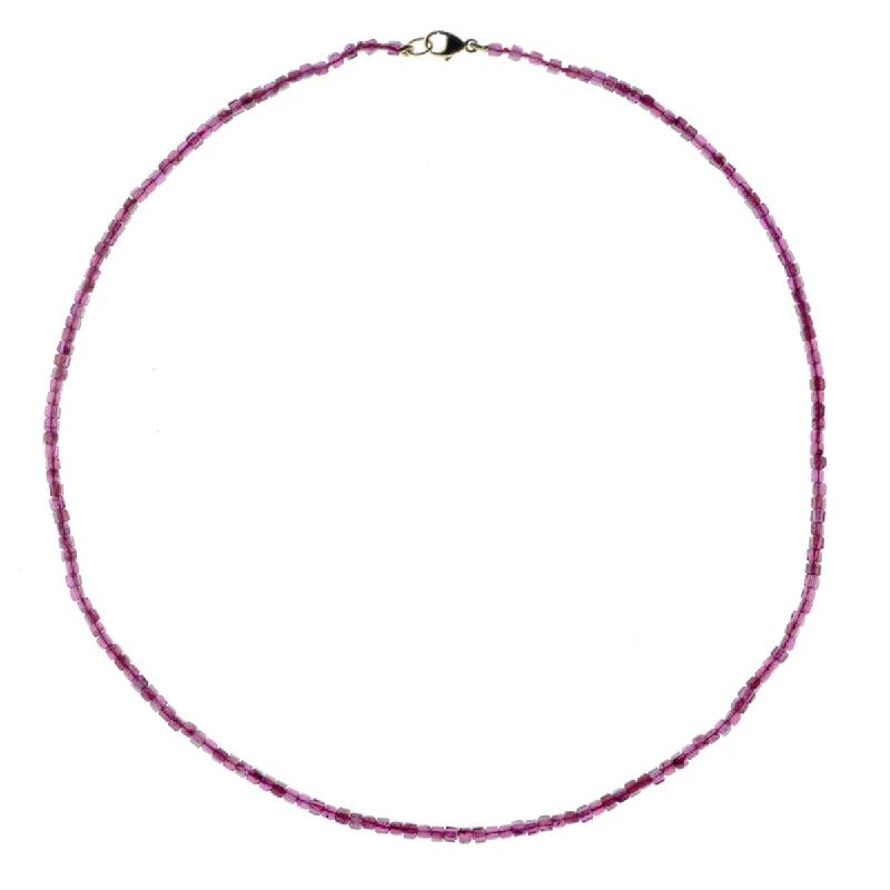 mixed-metal necklaces for women-Moody Micro Necklace - Purple Garnet