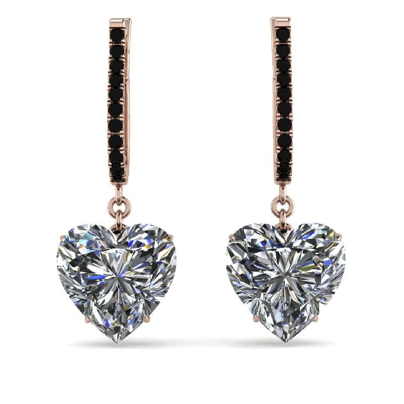 gold diamond earrings for women-Heart Diamond Earrings - Noelle No. 32