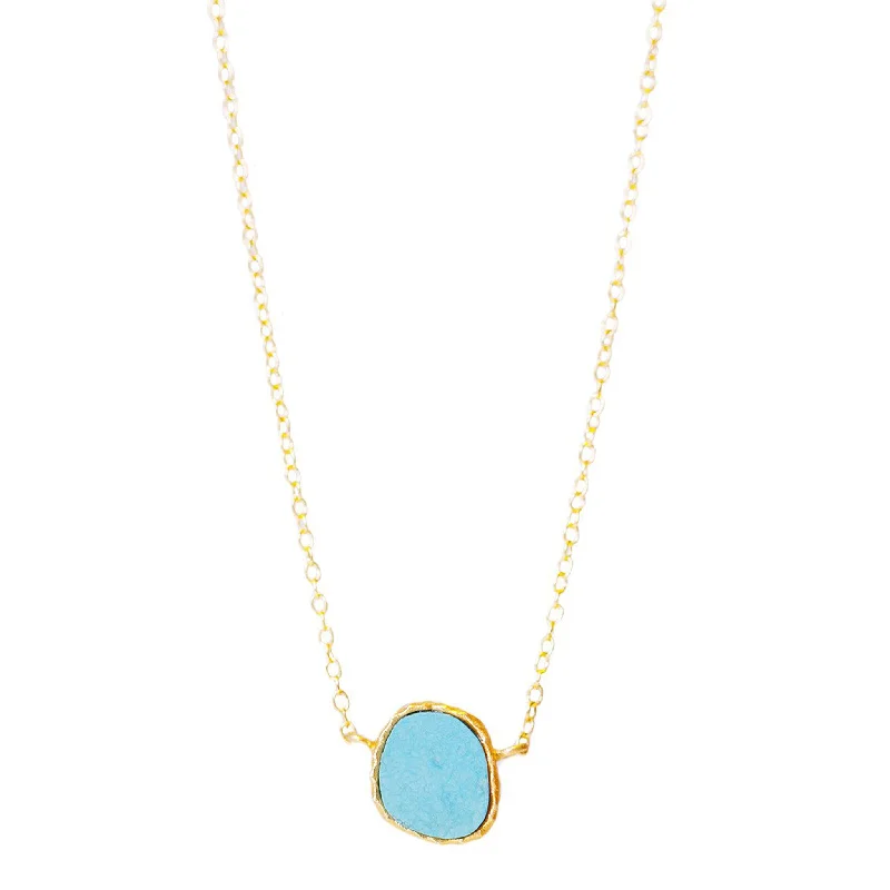 gemstone pendant necklaces for women-Delicate Necklace - Turquoise