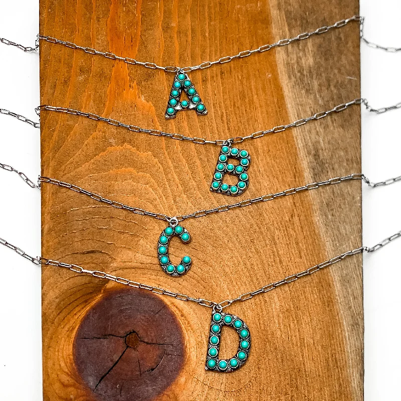 unique gold necklaces for women-Wear It Proud Initial Necklaces in Turquoise