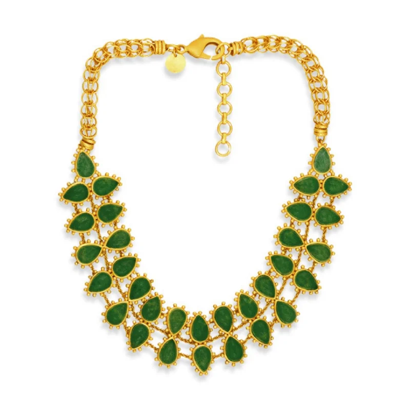 beaded necklaces for women-Rio Collar Necklace - Green Strawberry Quartz