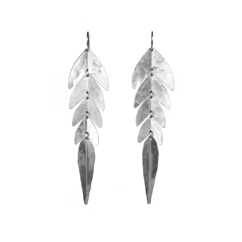 silver statement earrings for women-Swish Earrings Silver