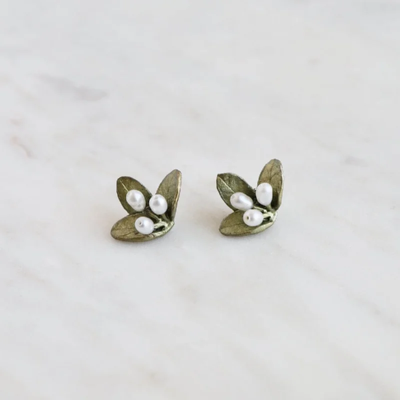 luxurious crystal earrings for women-Spring Vine Stud Earrings