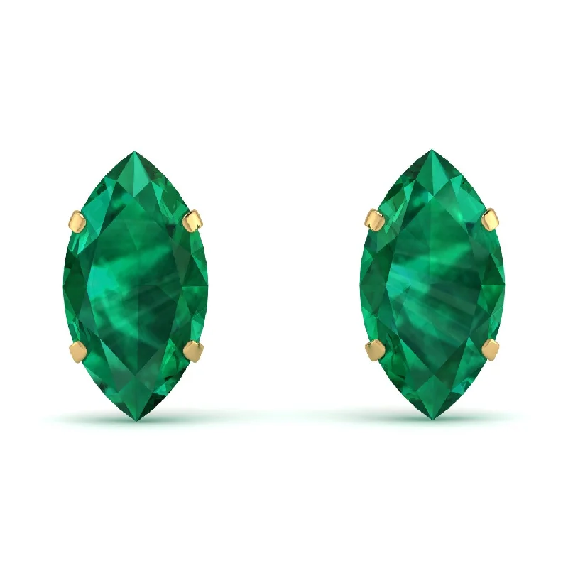 bold earrings for women-Hidden Halo Marquise Emerald Earrings - Journey No. 34