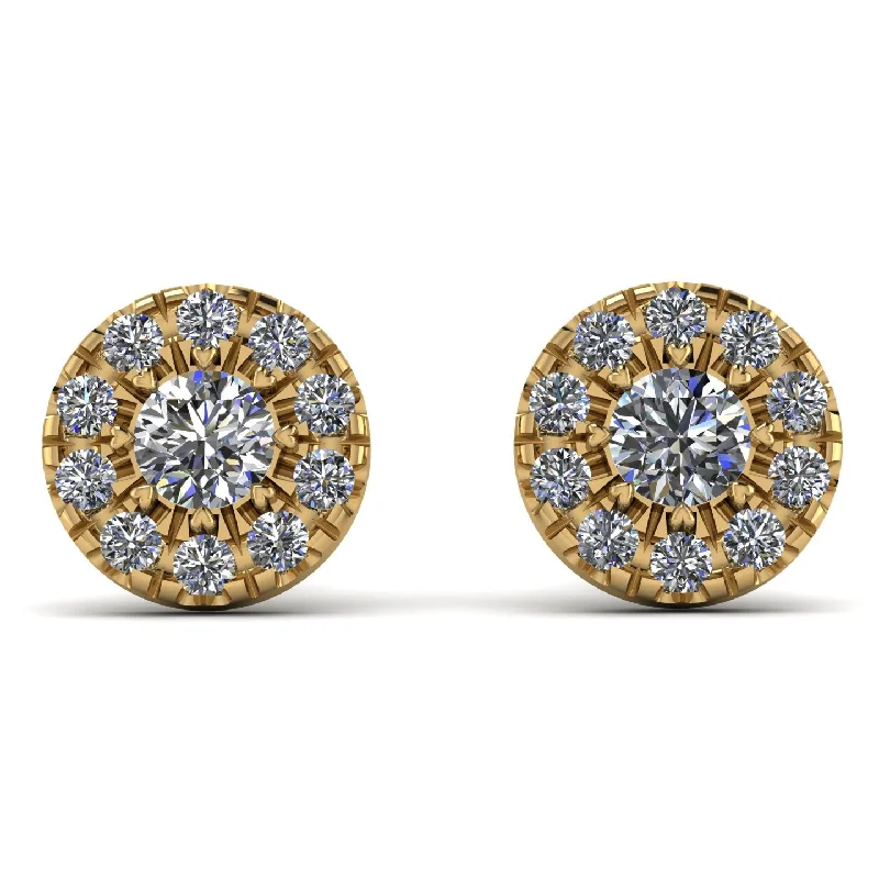 stunning crystal earrings for women-Halo Diamond Earrings - Heaven No. 1