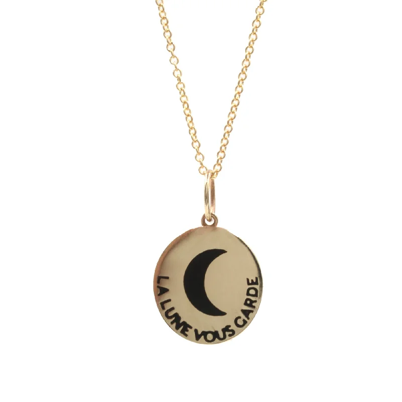 gold-plated necklaces for women-La Lune Vous Garde Necklace