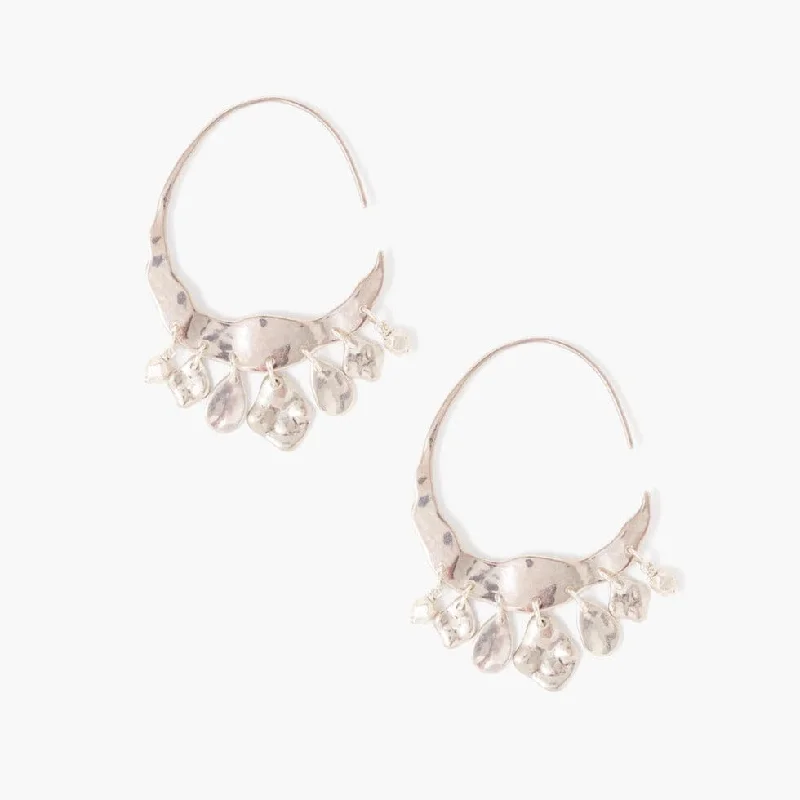 romantic drop earrings for women-Silver Crescent Earrings