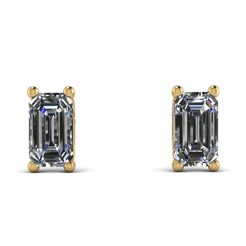 delicate drop earrings for women-Hidden Diamonds Emerald Cut Diamond Earrings - Angel No. 31