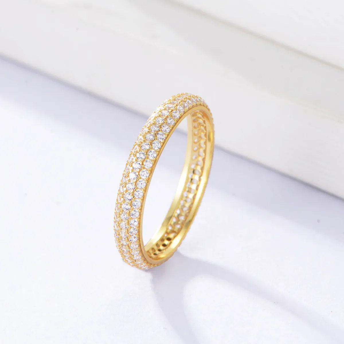 eternity rings for women with emerald-cut diamonds-Fashion Geometric Sterling Silver Inlay Zircon Rings