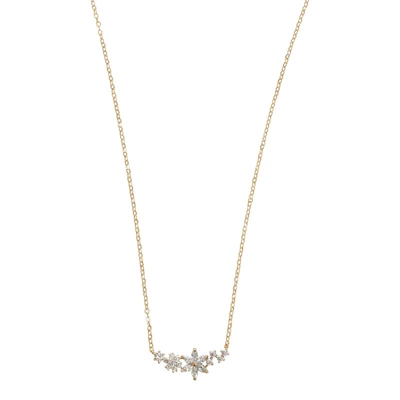 delicate diamond necklaces for women-Clustered Crystal Floral Necklace