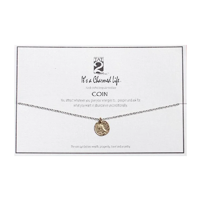 celestial necklaces for women-GOLD COIN KEEPSAKE CHARMED LIFE NECKLACE 