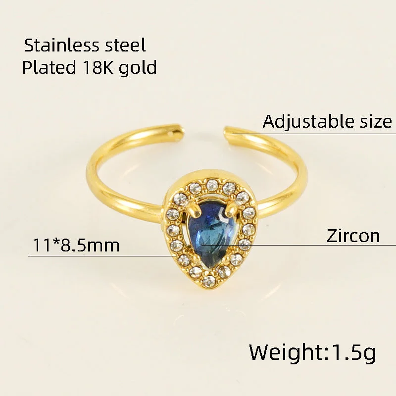 Water Drop Ring [Blue Diamond]]