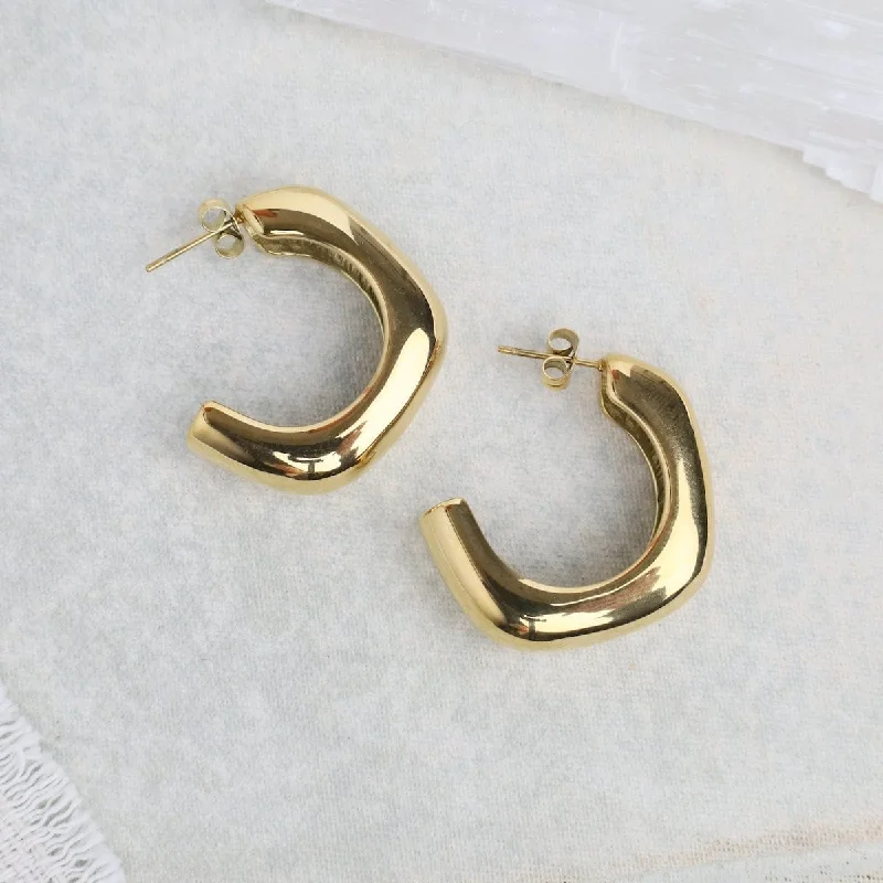 unique hoop earrings for women-Square Hoop Earrings