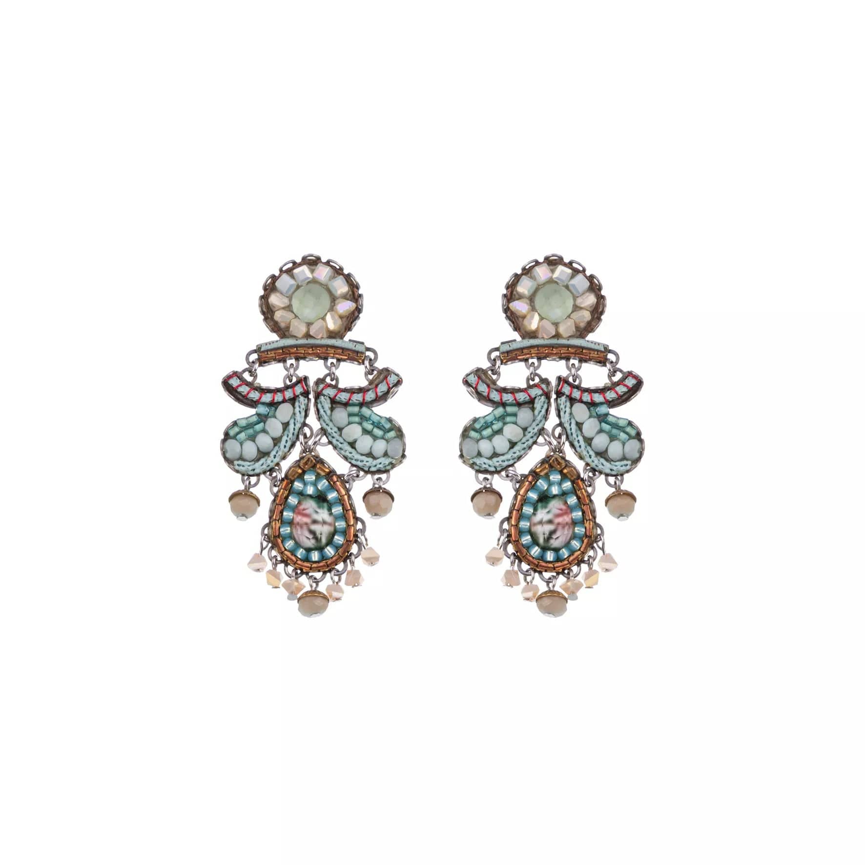 elegant gemstone earrings for women-Mint Flavor Chandelier Earrings