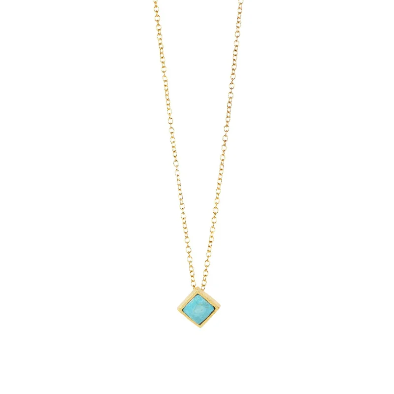 cocktail necklaces for women-Lavalliere Necklace - Turquoise