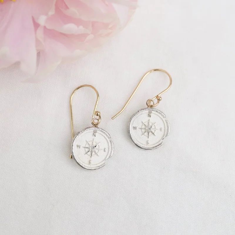 chic drop earrings for women-Compass Artifacts Earrings