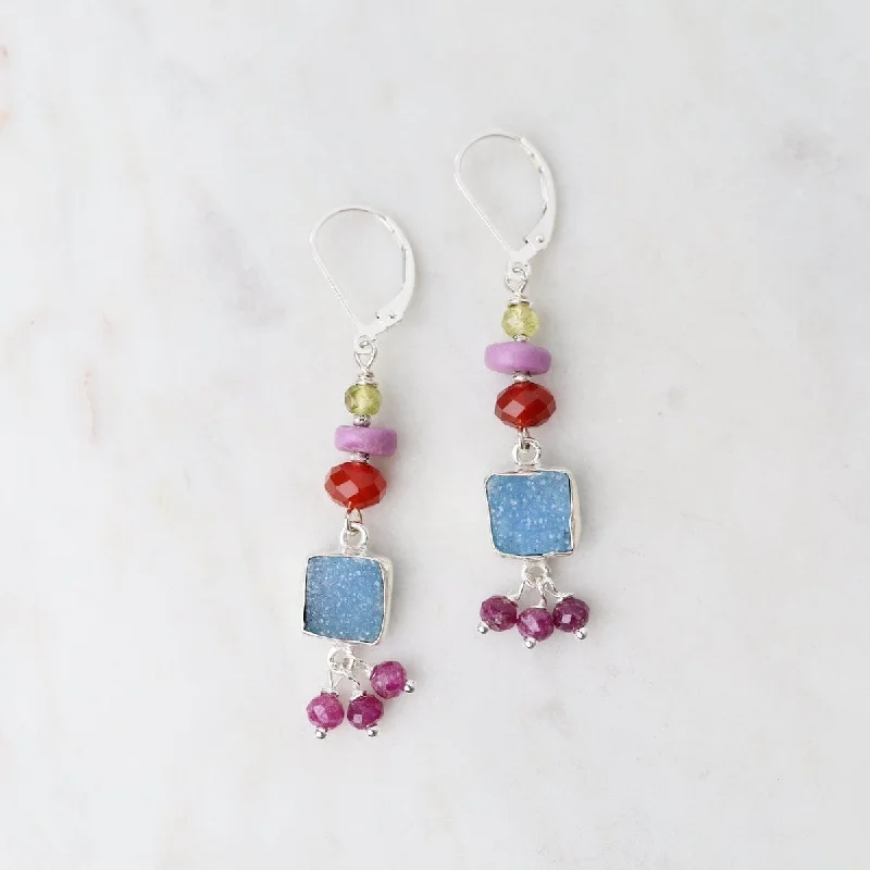 gemstone stud earrings for women-Window on the Water Earrings