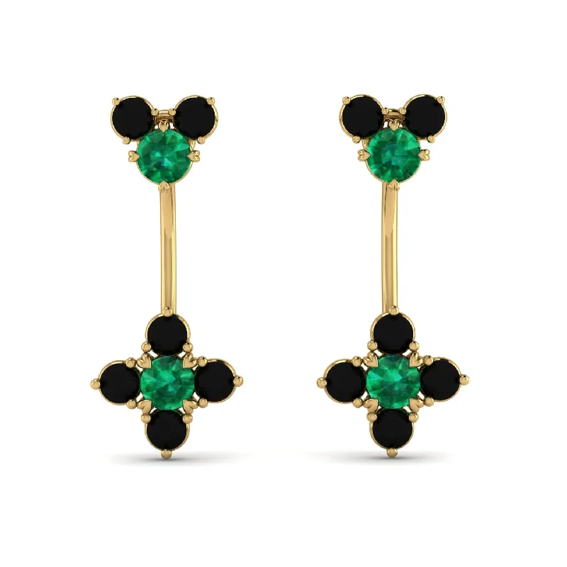 chic crystal earrings for women-Hanging Emerald Compass Earrings - Brittany No. 34