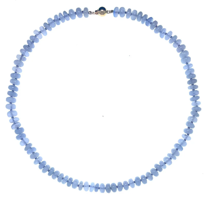 moonstone necklaces for women-Beaded Blue Chalcedony Necklace