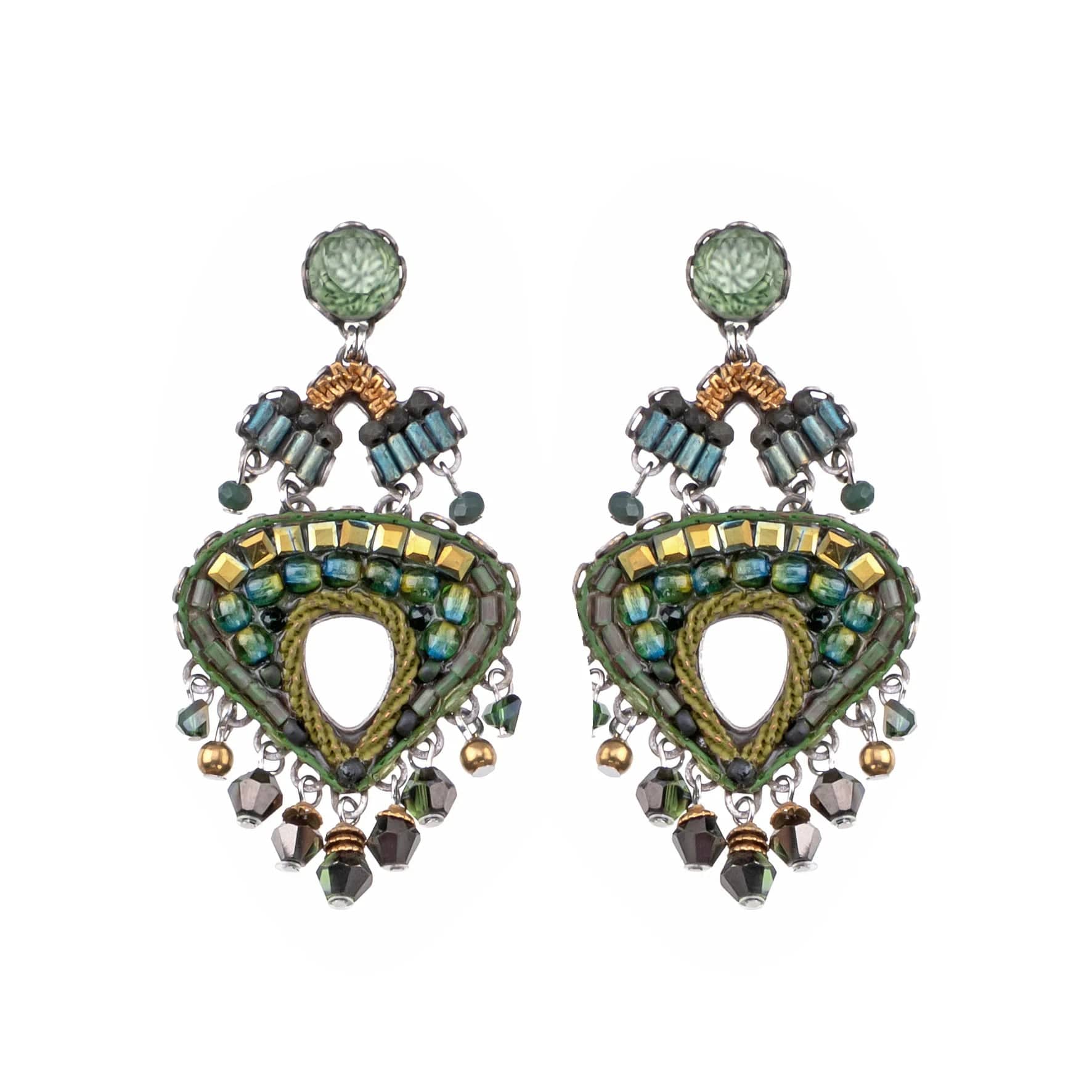 glamorous gemstone earrings for women-Viridian Mood Placida Earrings