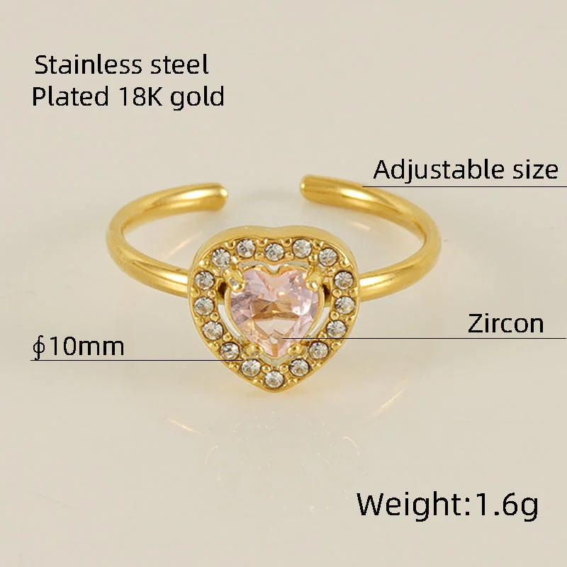 Love Heart-Shaped Ring [Pink Diamond]]