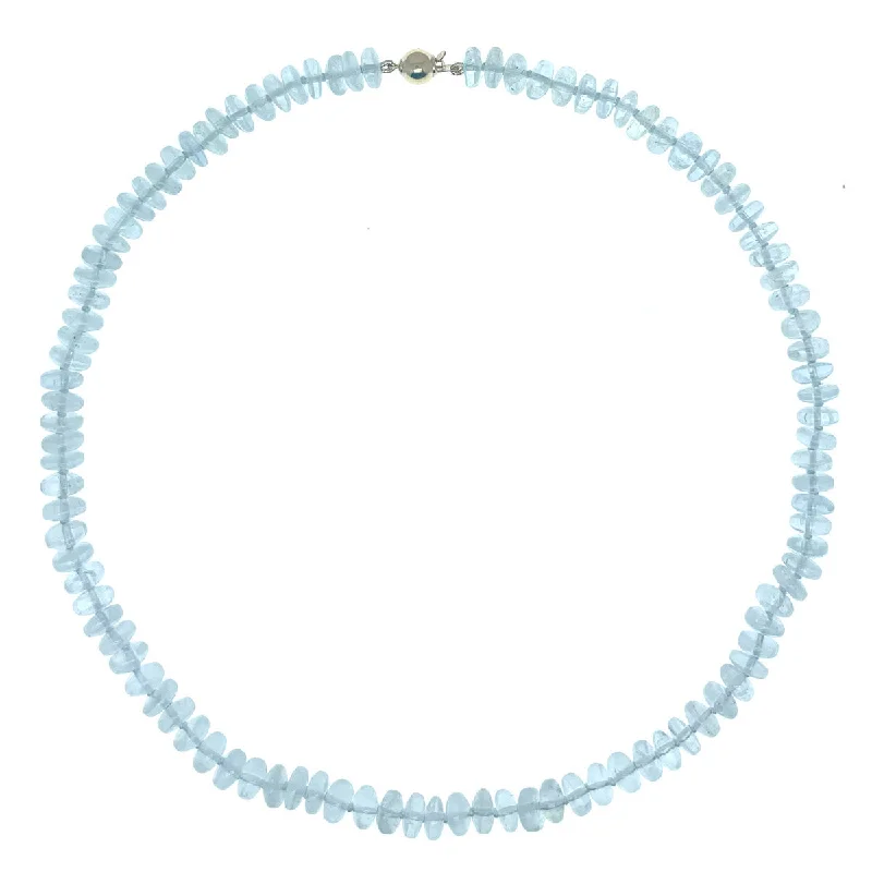 statement silver necklaces for women-Beaded Aquamarine Necklace