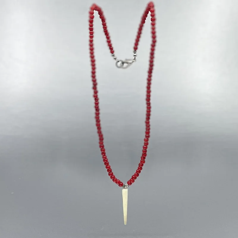 customized birthstone necklaces for women-Necklace - J. Hopkins; White Heart, Fossilized Walrus Ivory