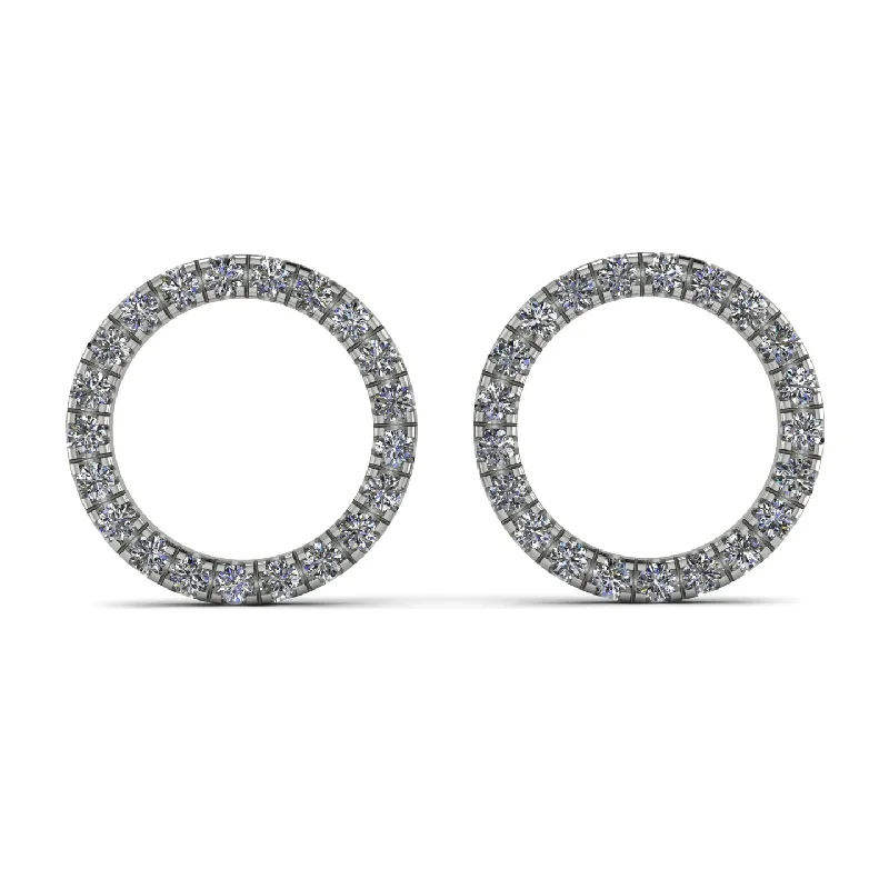 beautiful pearl earrings for women-Circle Stud Diamond Earring - Lucille No. 3