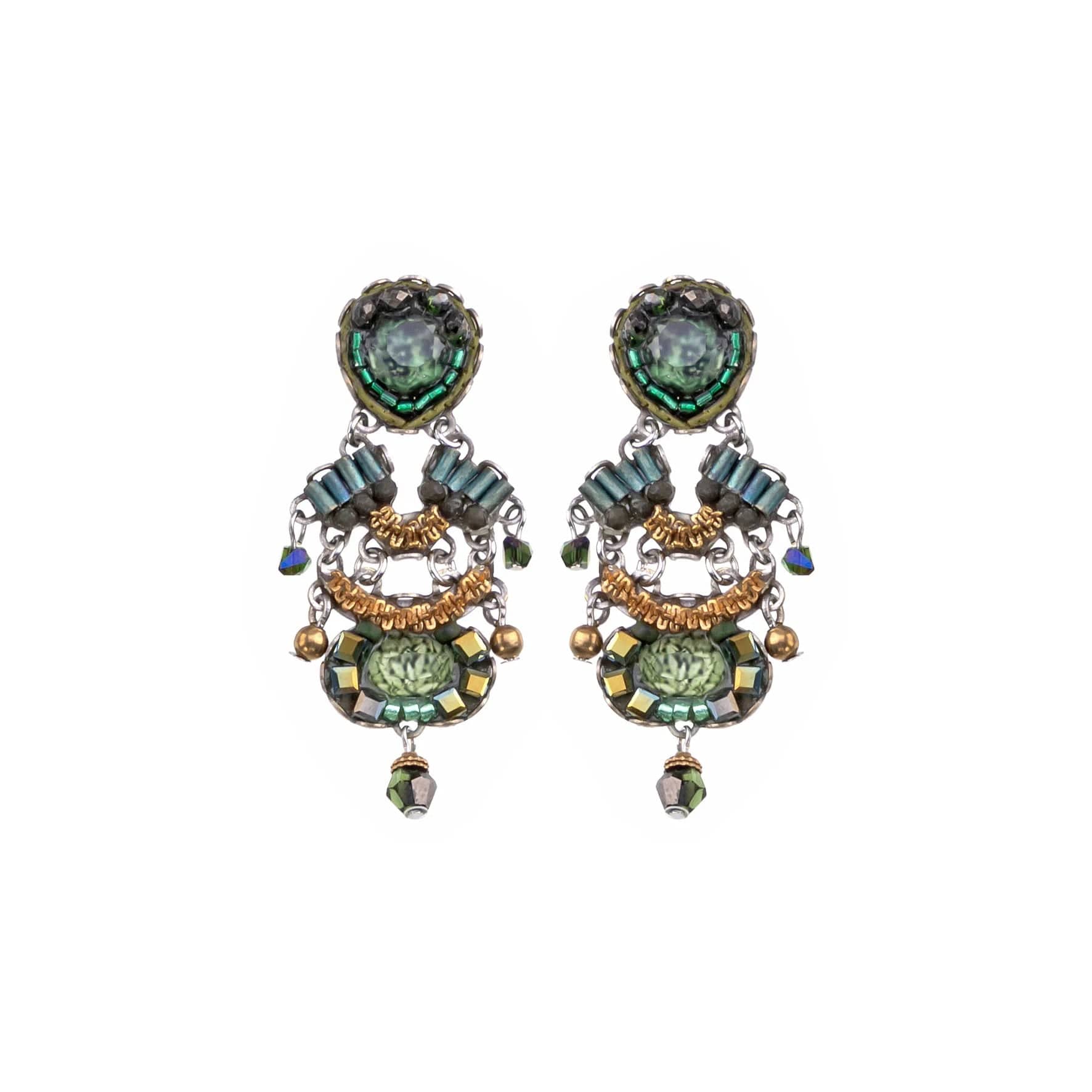 luxury gold drop earrings for women-Viridian Mood Shanta Earrings