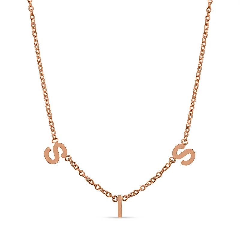 rose gold chain necklaces for women-SIS Letter Necklace