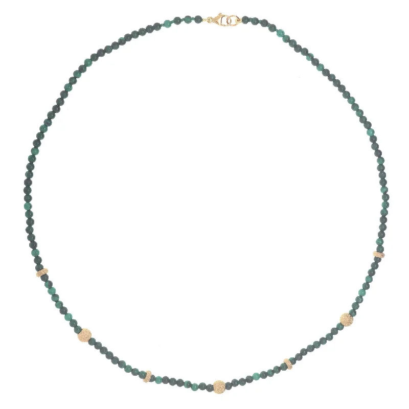 turquoise necklaces for women-Sparkle Station Necklace - Malachite