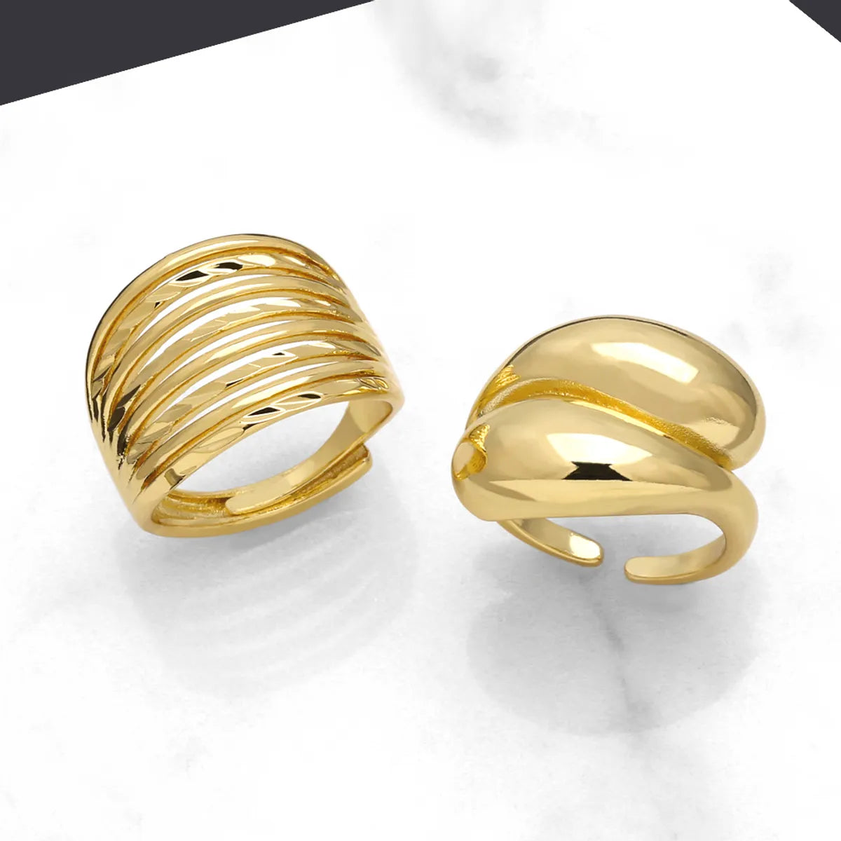 stylish gemstone wedding rings for women-Simple Style Wings Copper Plating 18k Gold Plated Rings