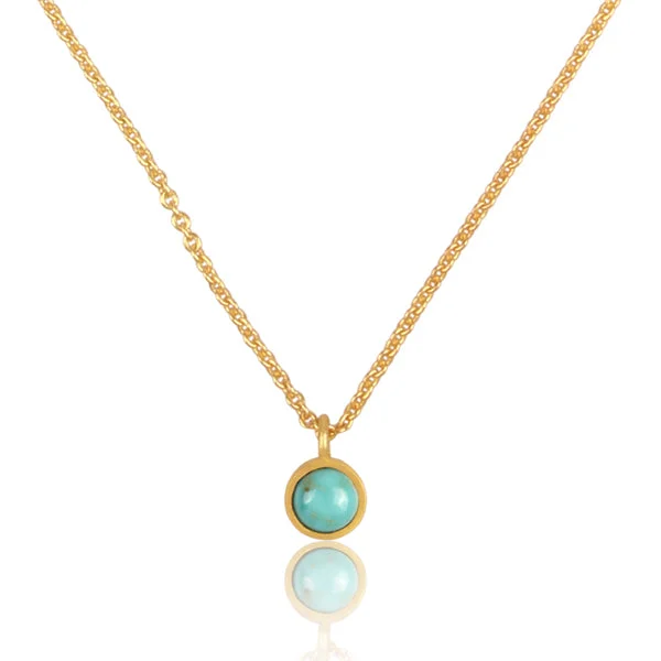 delicate gold necklaces for women-Turquoise Dainty Pendant Necklace