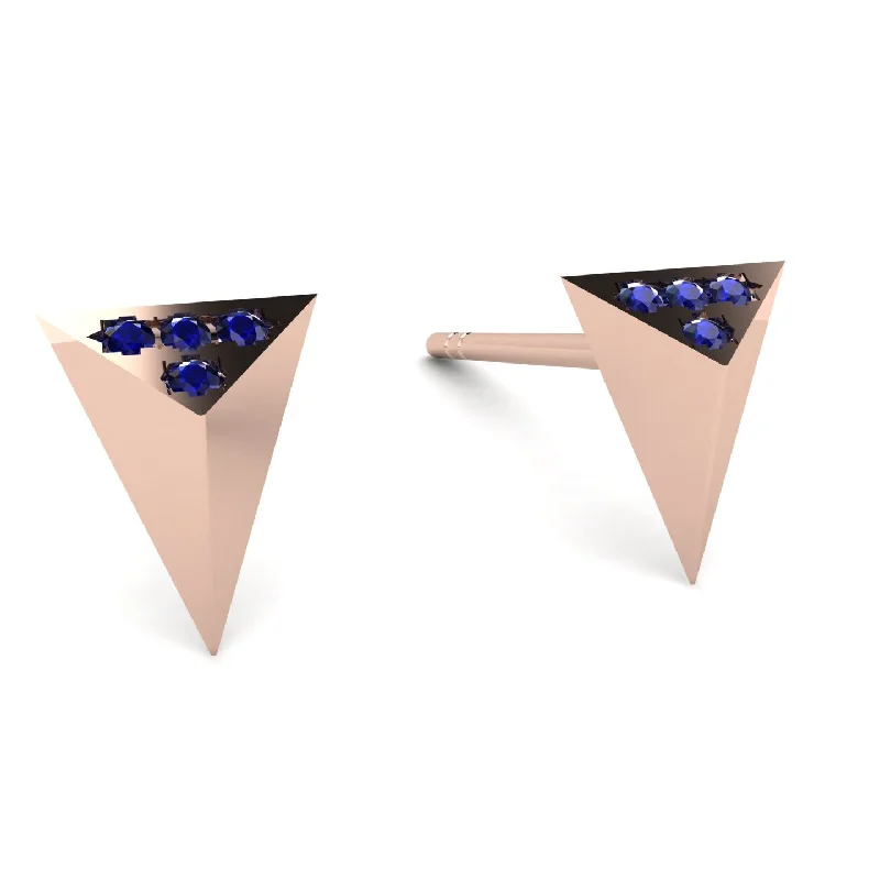 colorful drop earrings for women-Triangle Sapphire Earrings - Livia No. 14