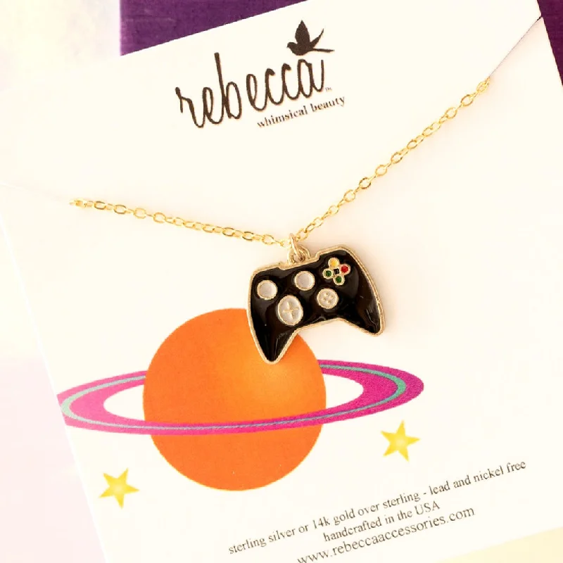 colorful necklaces for women-Game Controller Enamel Charm Necklace - Children's