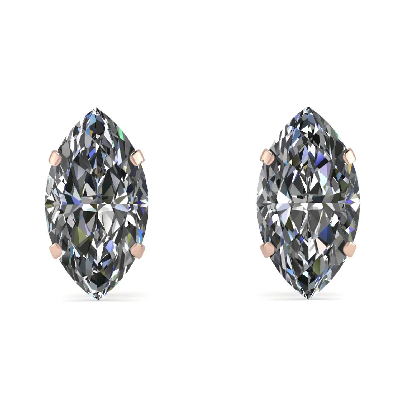 trendy gemstone earrings for women-Hidden Halo Marquise Diamond Earrings - Journey No. 32